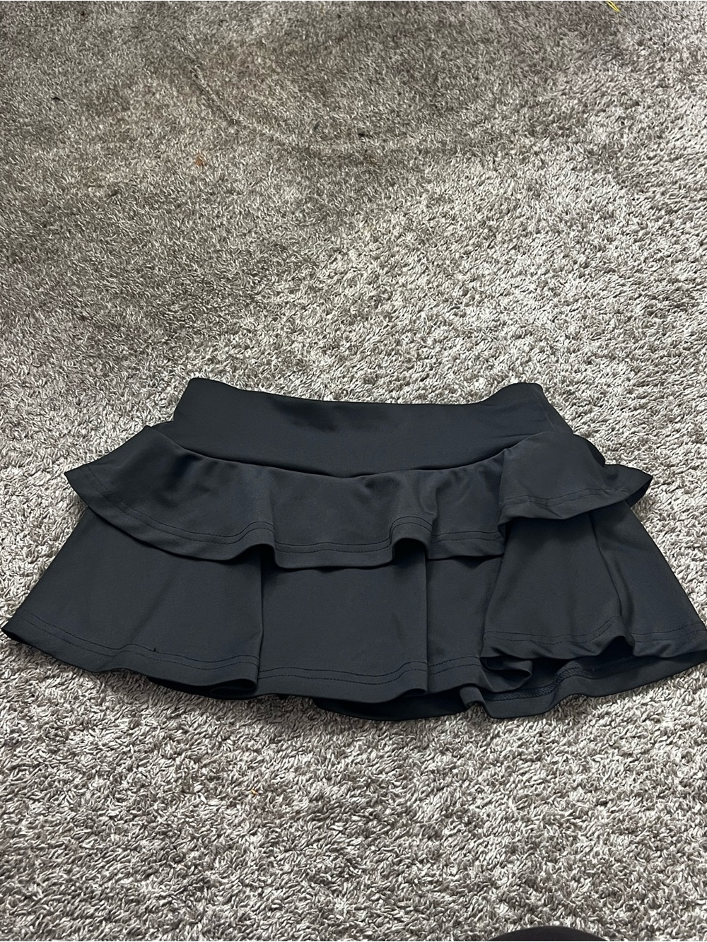 Women's Black Tiered Ruffle Skater Skirt